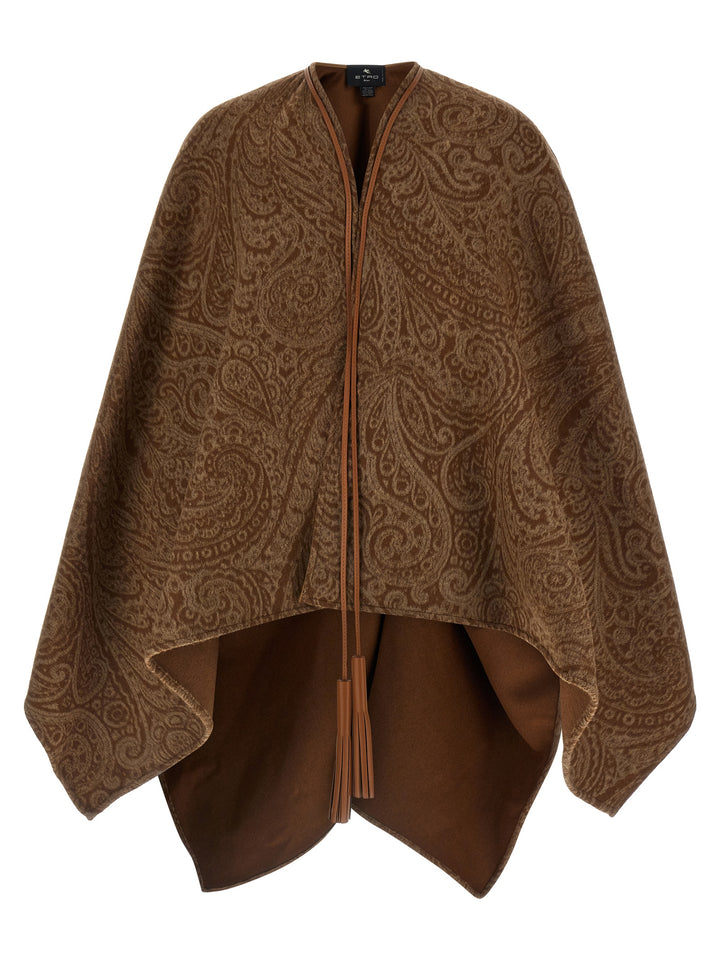 Etro Paisley Pattern Cape Capes - Brown | 4d364c327edc51d699dba793057bb20480c27006