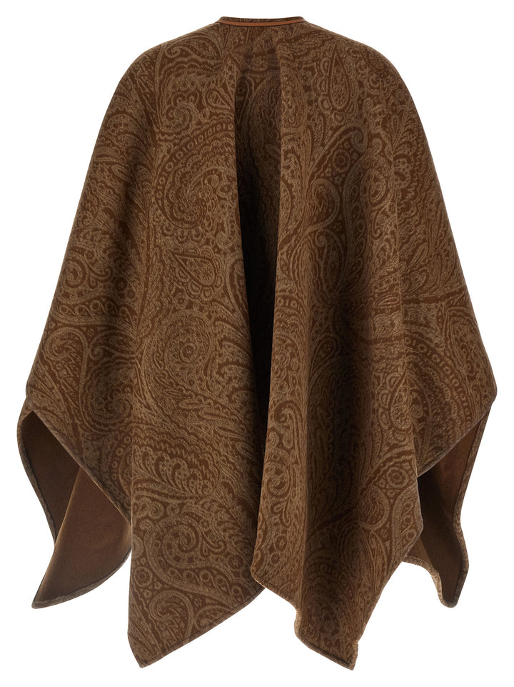 Etro Paisley Pattern Cape Capes - Brown | f6147844d434e13c06d4057eb1c1bd5b41ef5369