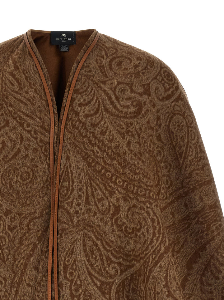 Etro Paisley Pattern Cape Capes - Brown | 1474ee990a2a0846218fbbf96908795c81645607
