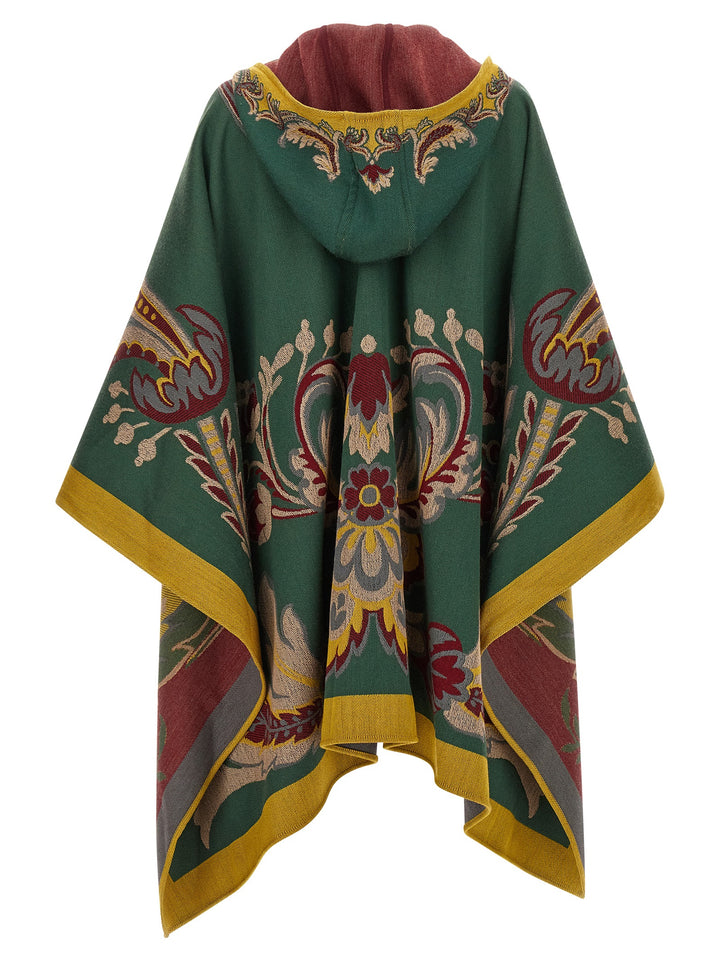 Etro Floral Paisley Cape Capes - Green | 265e5d4be61bfecef8acc6ffd8d21232e2e3736b