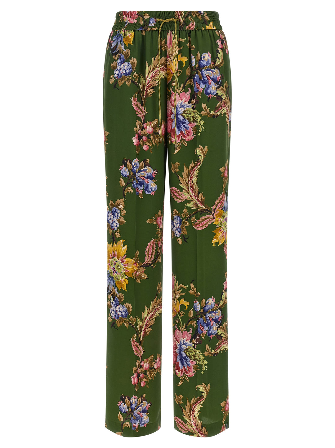 Etro Floral Print Trousers Pants - Green | 8f119487a3e970adad7cab1090346967ef6b9112