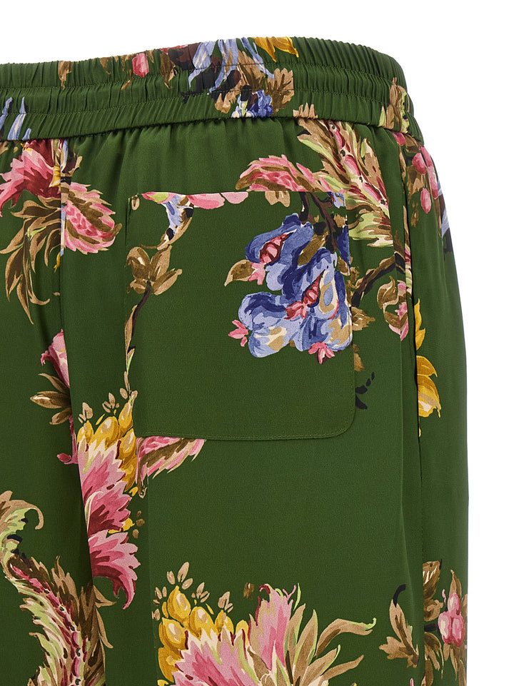 Etro Floral Print Trousers Pants - Green | b1e13e5fcbdb6bedf7ab49cc28b139d93494578c