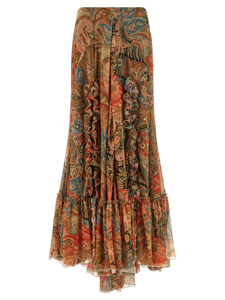 Etro Paisley Foliage Skirt Skirts - Orange | bc7ab6c136feb8c37d9bdfd28ee8bcd469cd6e14