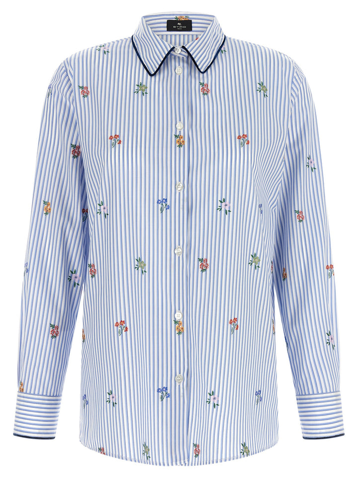 Etro Floral Embroidery Shirt Shirt and Blouse - Light Blue | 46f1542b6b55dcebba5986f1d126ba55804f665c