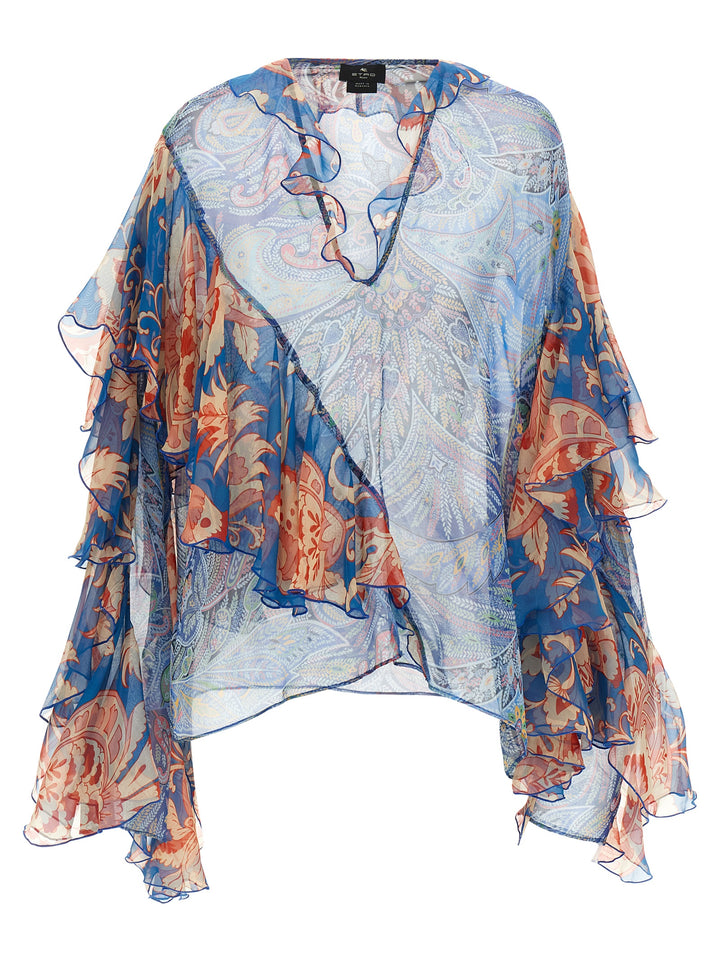 Etro Chiffon Blouse Shirt and Blouse - Light Blue | 9b830d59751139b523f23ef8c0efcb845db5c44b
