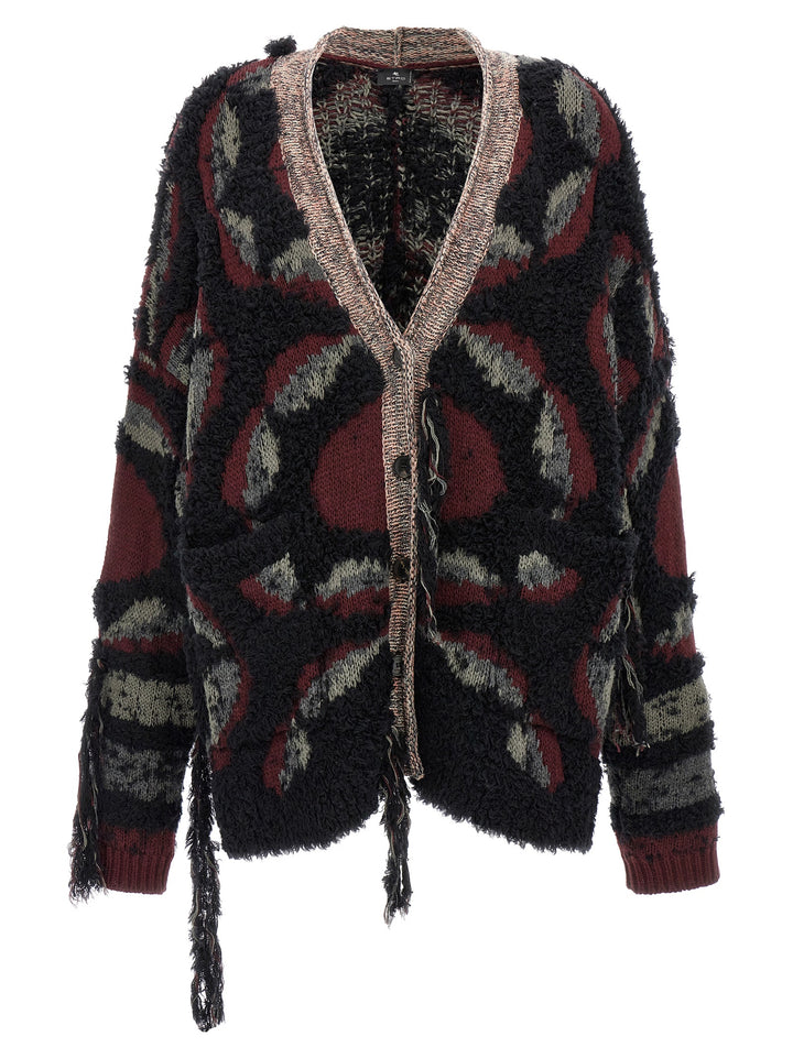 Etro Fringed Oversized Cardigan Sweaters and Cardigans - Multicolor | 43798fbd11fff13751121deba73c4f82817a1eae