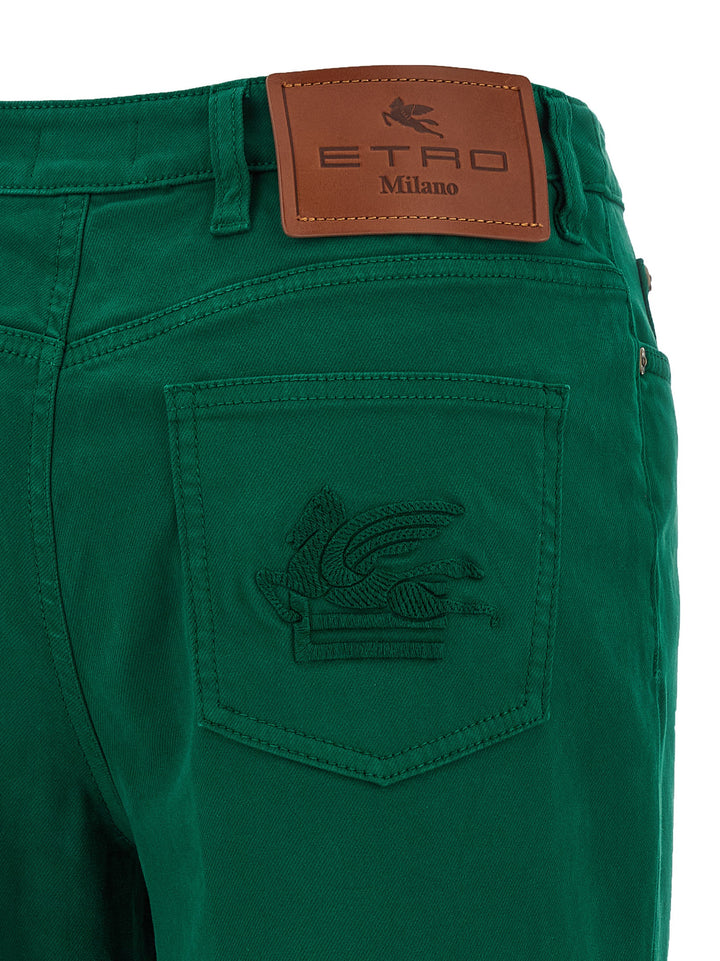 Etro Cotton Trousers Pants - Green | 96d6922ac06005eeb9a2902606f887c8e3e7c126