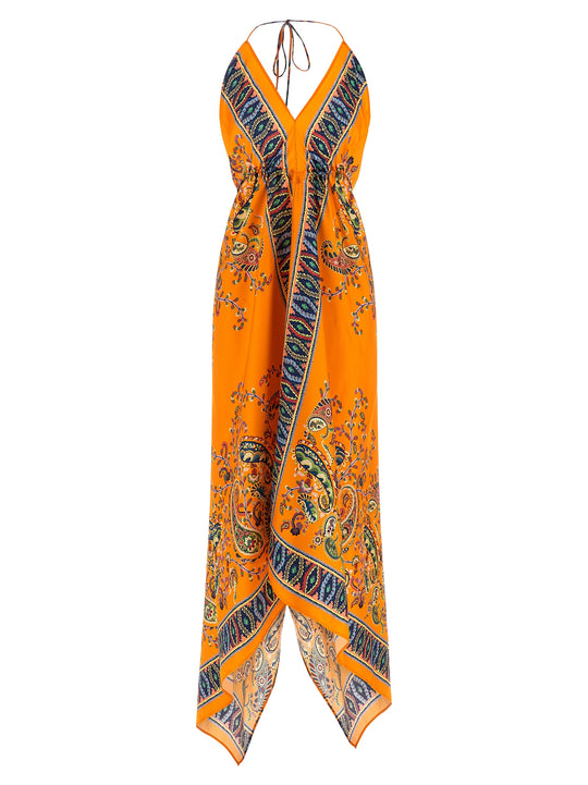 Floral Paisley Dress Dresses Orange