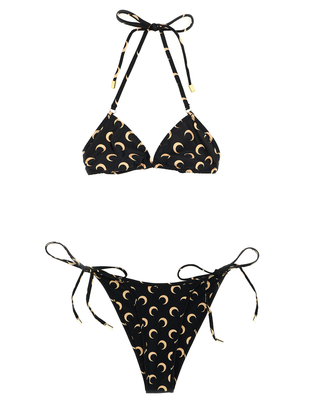 Marine Serre Logo Print Bikini Beachwear - Black | 164d455e480bd82d6f1c512e463c156b045ad04f