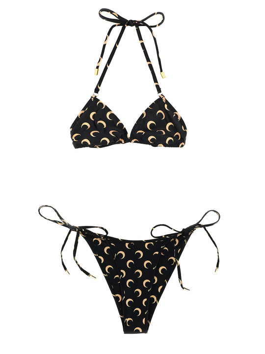 Logo Print Bikini Beachwear Black