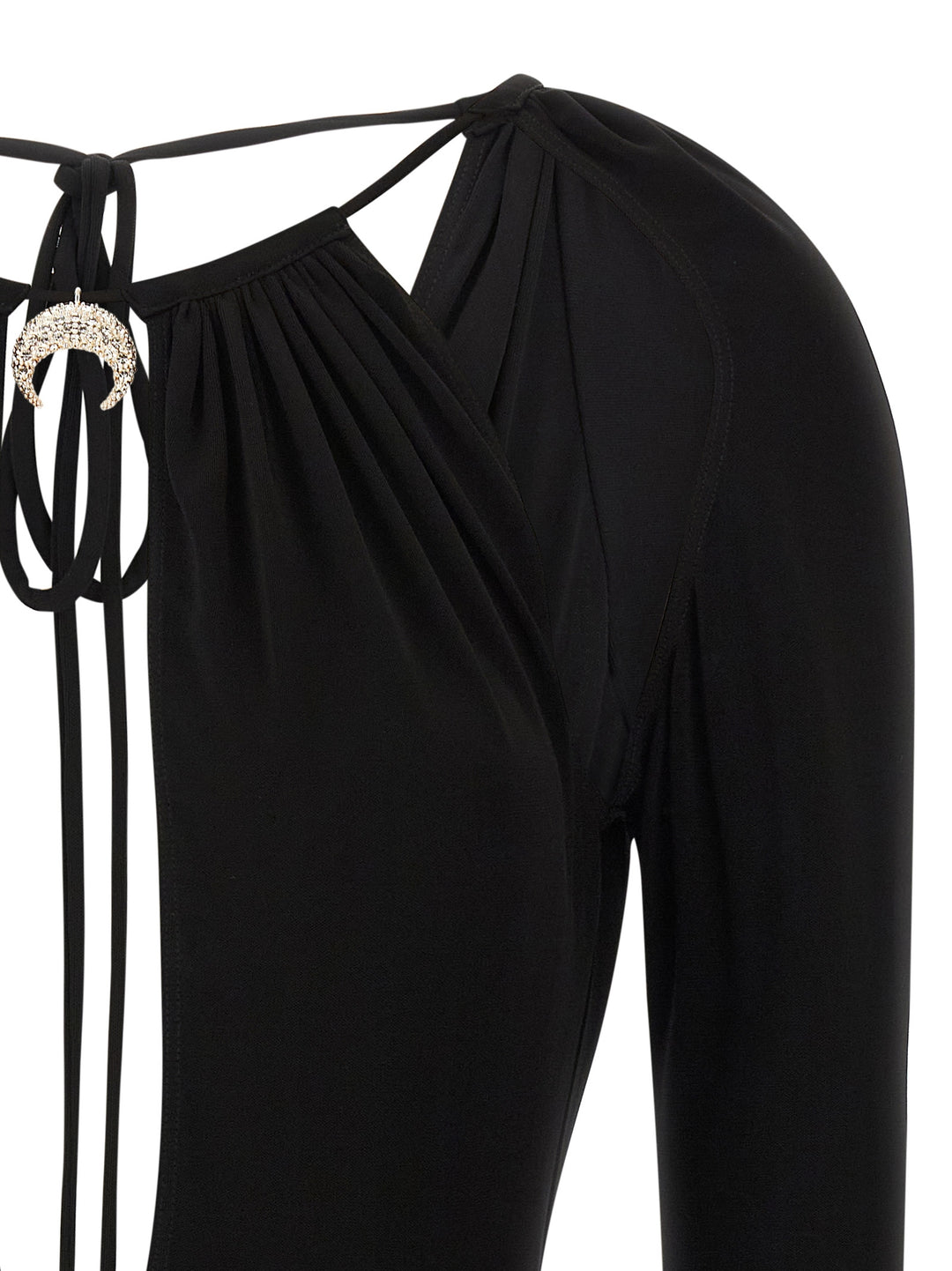 Marine Serre Jewel Pendant Bodysuit Tops - Black | b228c2a819abb08babc533bc5b859d1987cdea05