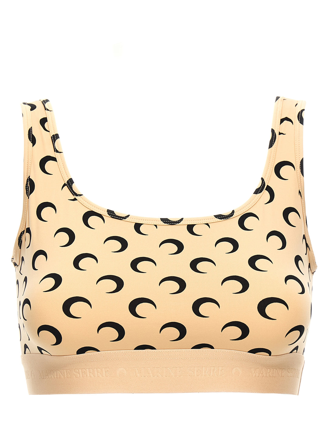 Marine Serre Moon Printed Jersey Tops - Beige | 0c6c3d1466e7bf7c903c8ebc3b198ed77b3b09e3