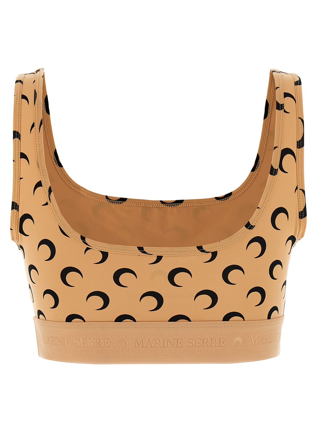 Marine Serre Moon Printed Jersey Tops - Beige | 24ff1d9c4f46130bc36aaf8e65fadf36d744ce66