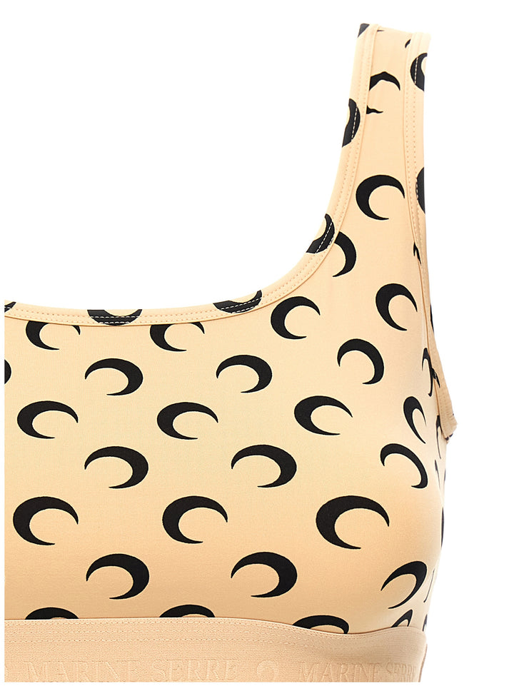 Marine Serre Moon Printed Jersey Tops - Beige | b87eefd34a9d7868c2c3d33a723e6e4c9d6fbe0f