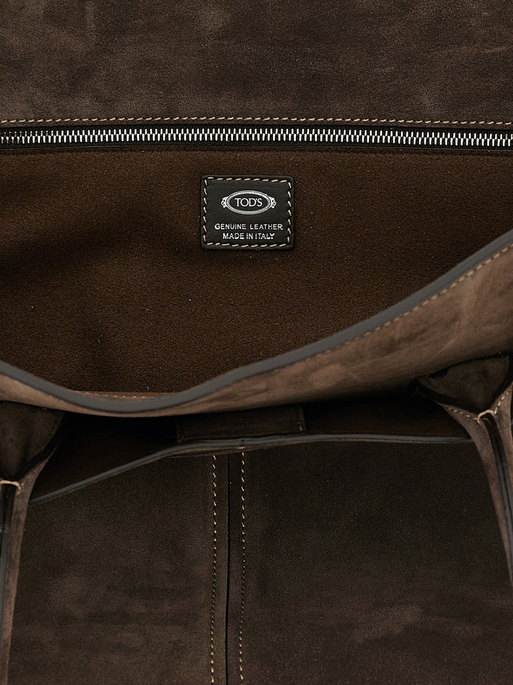 Tod'S Medium Suede Shopping Bag Hand Bags - Brown | 06cefa1c16e7b8582ff8a5ee82f32df84a0b5493