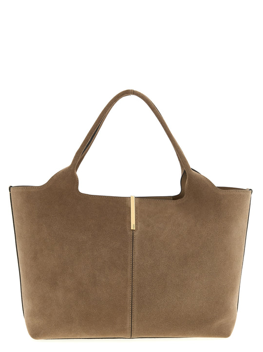 Small To Medium Suede Shopping Bag Tote Bag Beige