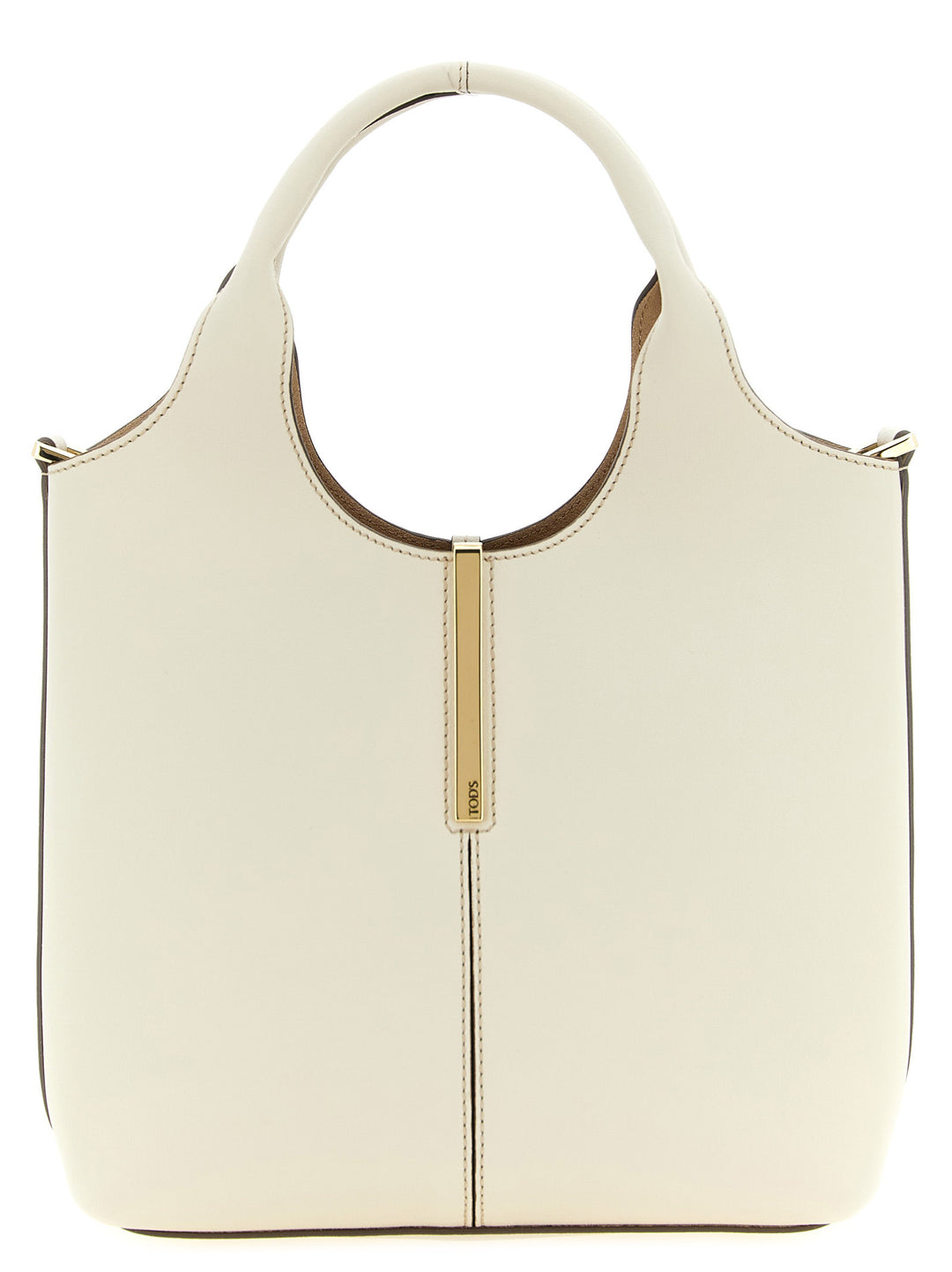 Tod'S Mini Metal Plate Shopping Bag Tote Bag - White | 9c807bf6551bccf0e6371d36836b53ddfb3fc8c9
