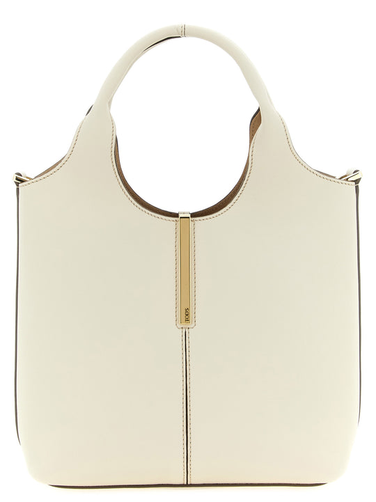 Mini Metal Plate Shopping Bag Tote Bag White