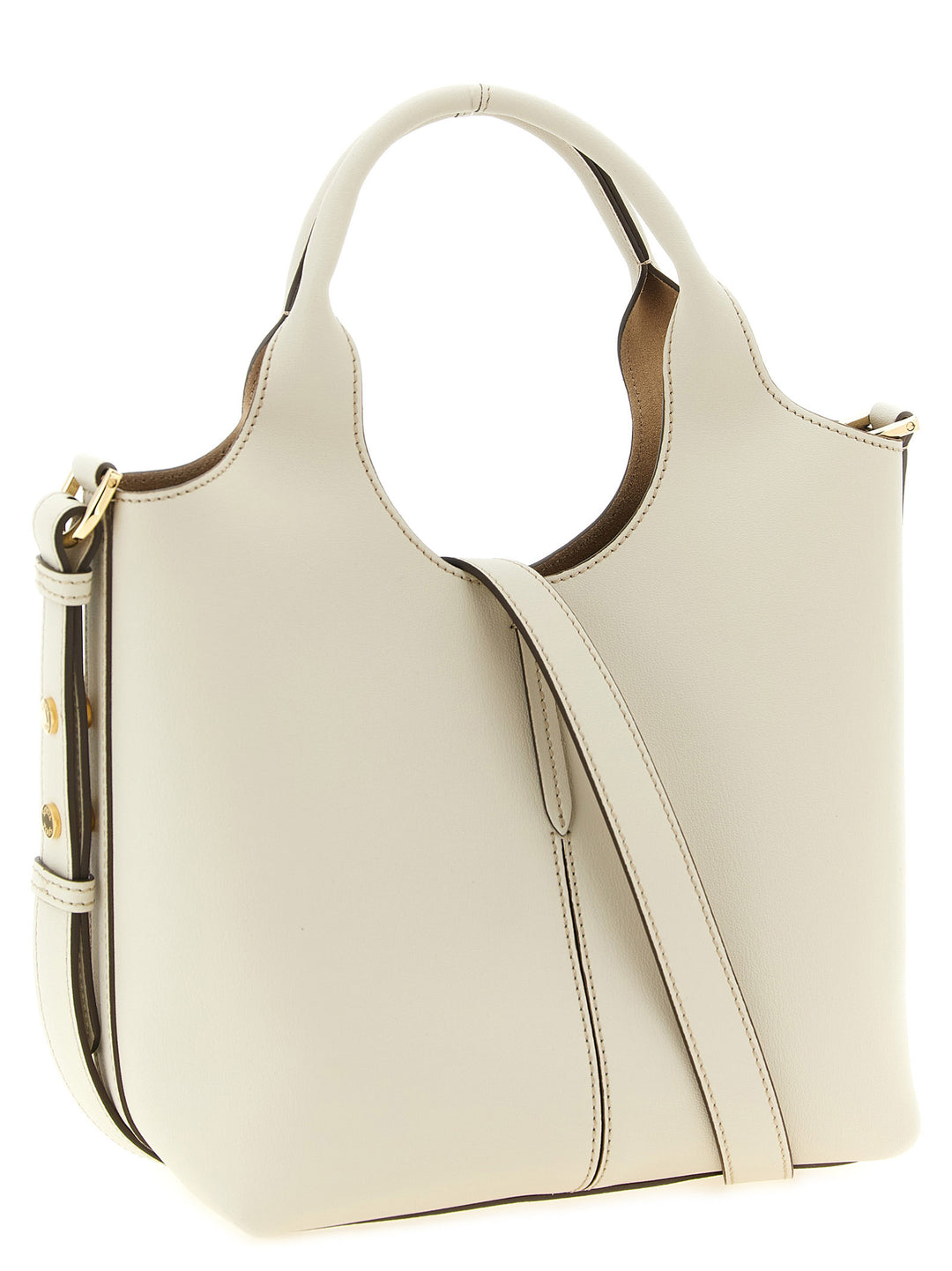 Tod'S Mini Metal Plate Shopping Bag Tote Bag - White | 73e6e992bc8ee23f77b686758b3c2edfec0a2263