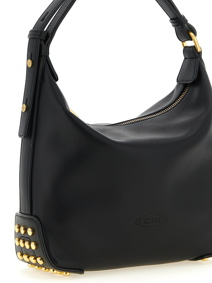 Tod'S Metal Dots Shoulder Bags - Black | 15e3230d50cf6017e48d53ad663f7226b2492593