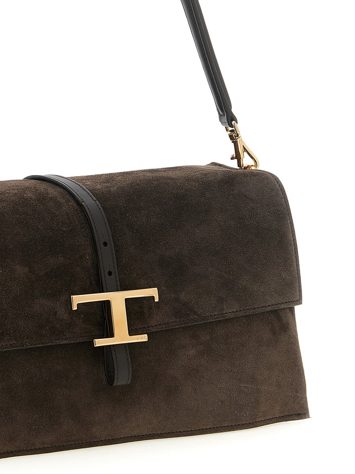 Tod'S Flap T Timeless Shoulder Bags - Brown | de6edf8723b6291fc76a84200d91fb90ba5e0596