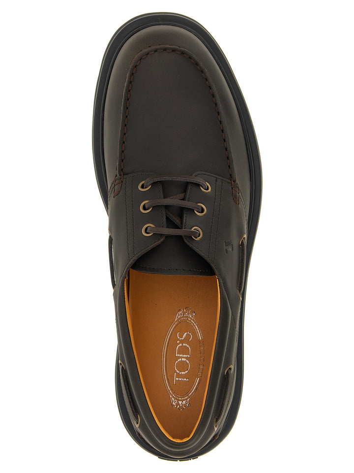 Tod'S Leather Boat Shoe Loafers - Brown | e116593f4b8b6f353152a06b0852c33853fd9dc6