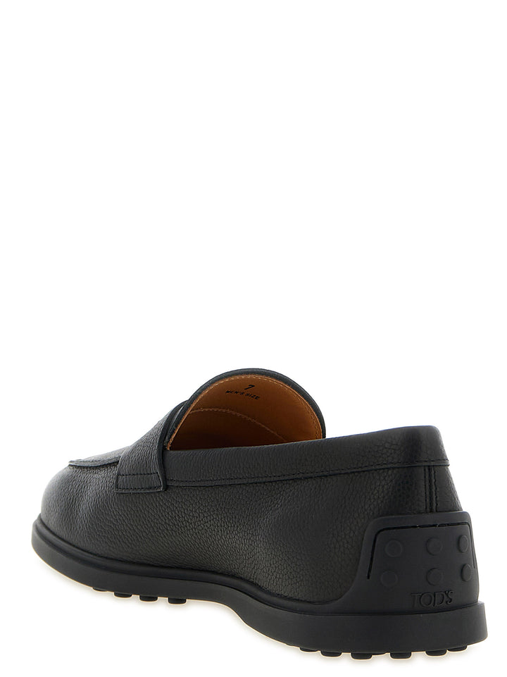 Tod'S Hammered Leather Loafers - Black | 6ab897b44bf67daf6348ee4e61c3897560d72c56
