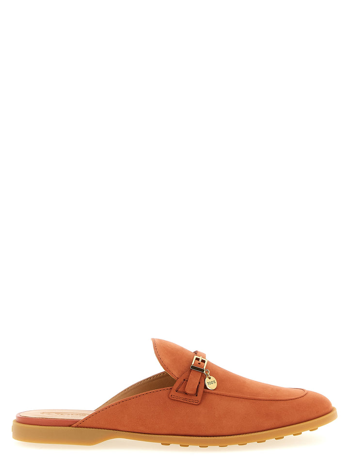 Tod'S Nabuk Sabots Flat shoes - Orange | 77cf4e273f12f6a301160eadced0a50546581e4a
