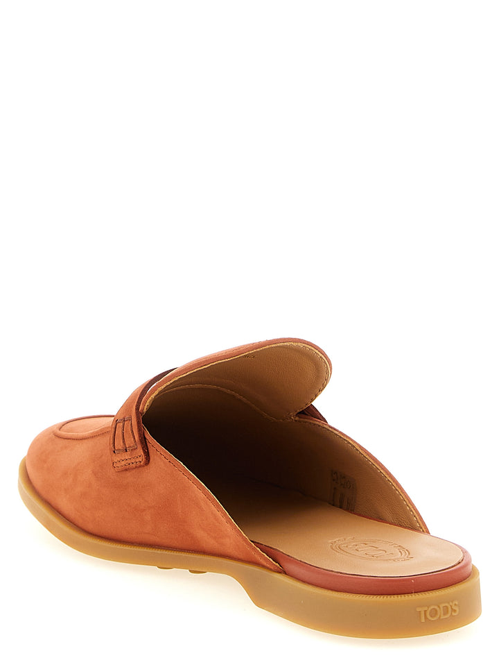 Tod'S Nabuk Sabots Flat shoes - Orange | dadae9f44965963a5f5fe5dc67719e67204b3fc1