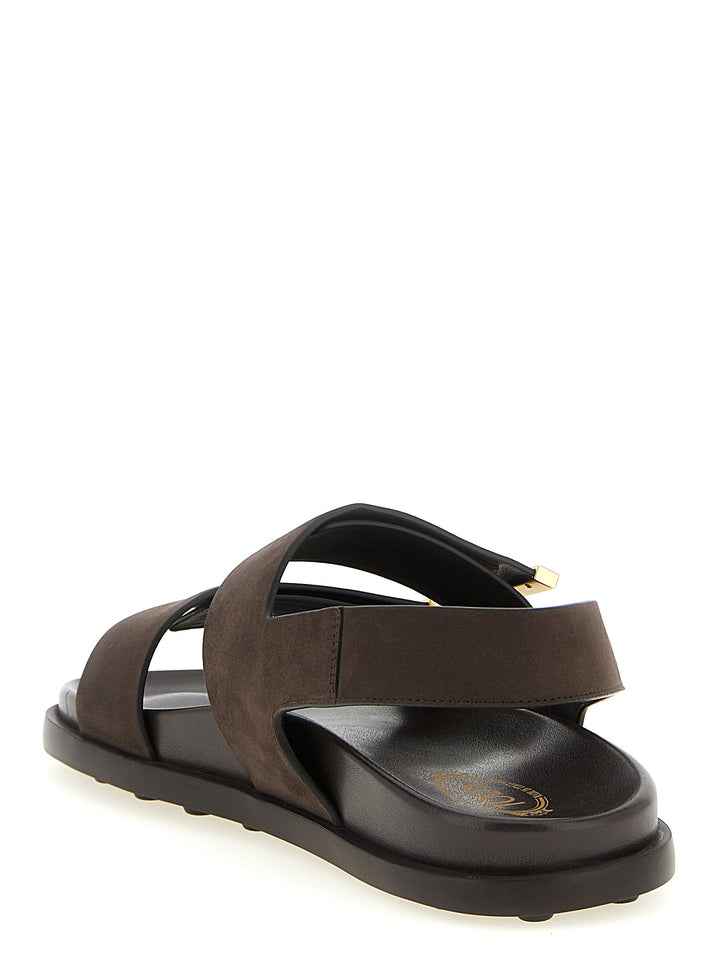 Tod'S Nubuck Sandals - Brown | 4ab5343e0daf1e7706928d9989238a654f14e687