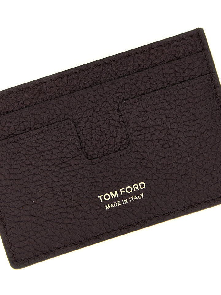 Tom Ford Logo Leather Cardholder Wallets and Card Holders - Bordeaux | 2e464464722bdfe076544484793550d6abcf097e