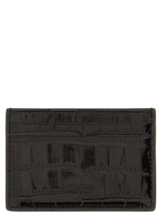 Crocodile Leather Card Holder Wallets And Card Holders Brown