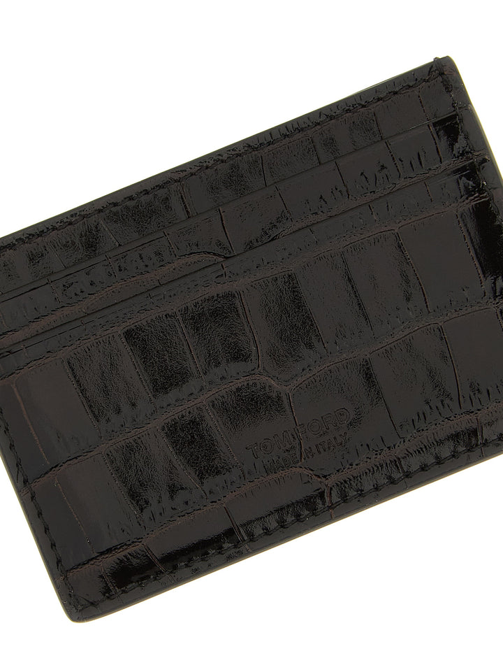 Tom Ford Crocodile Leather Card Holder Wallets and Card Holders - Brown | 50ec6ccbf455852a7ca0423d834261e27ebfebcb