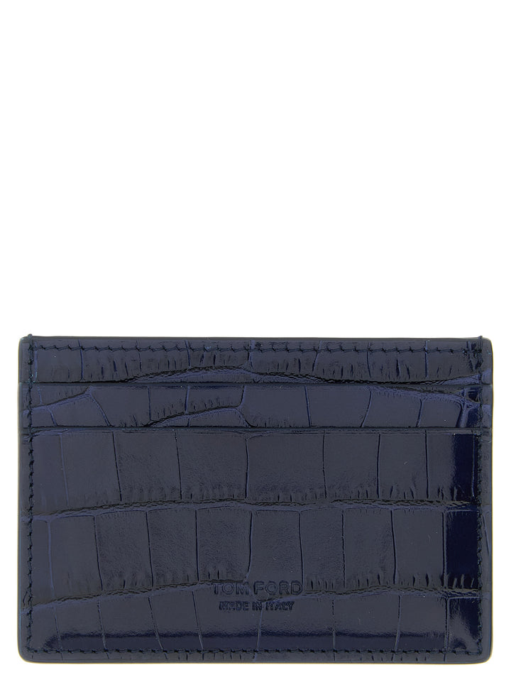 Tom Ford Crocodile Card Holder Wallets and Card Holders - Blue | 077cf7dd261d2e579752ae6fb69037d79fb38488