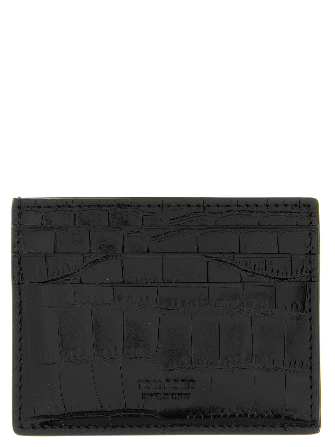Tom Ford Crocodile Leather Card Holder Wallets and Card Holders - Black | 188b85e2f7c235a5adae355e479eeb4fd5986c81