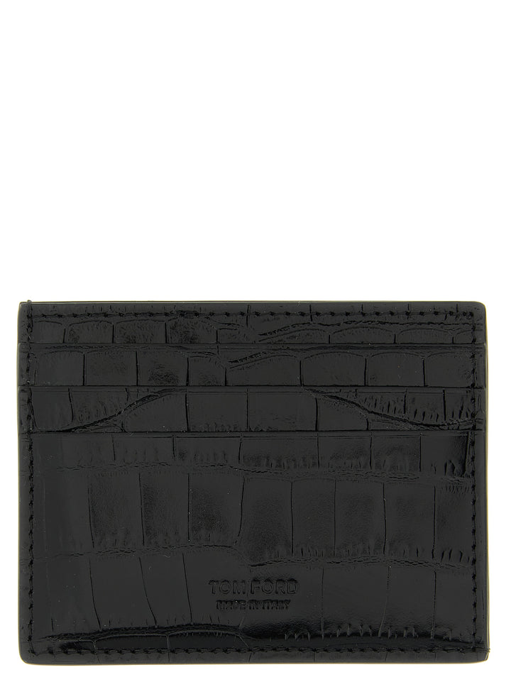 Tom Ford Crocodile Leather Card Holder Wallets and Card Holders - Black | 188b85e2f7c235a5adae355e479eeb4fd5986c81
