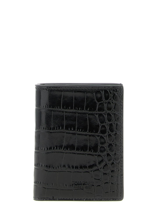 Cardholder Stmpa Crocodile Wallets And Card Holders Black
