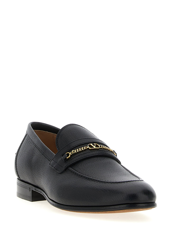 Valentino Garavani Vlogo Signature Loafers - Black | 1f07d61554ae6523b9610b2e349951a3e03b9649