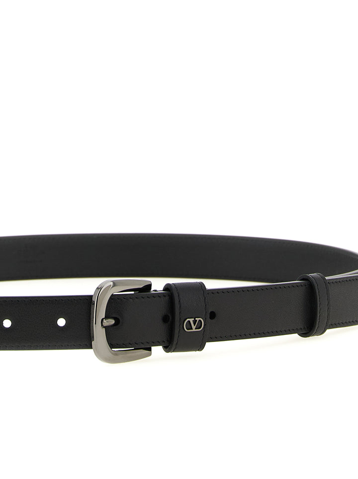Valentino Garavani Valentino Garavani Vlogo Signature Belt Belts - Black | 7b9527b19d1d0f1189c17277676a0f0472a17d65