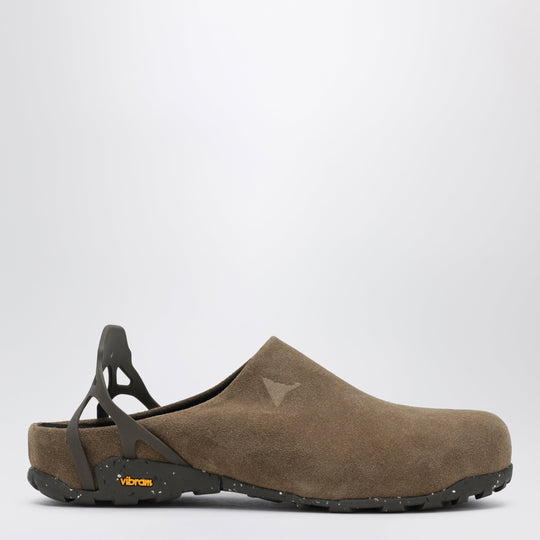 Taupe Fedaia Clogs In Suede