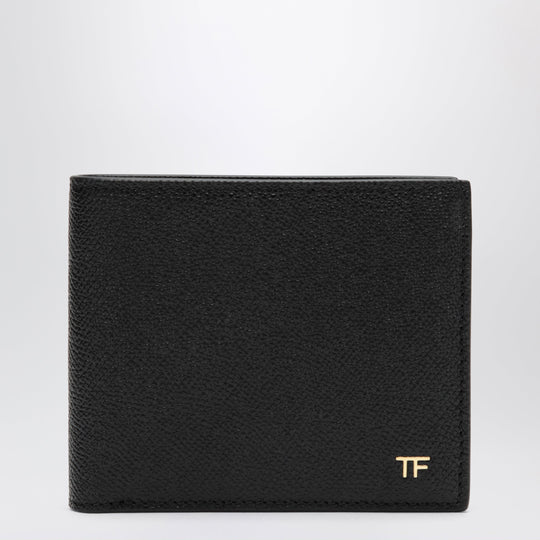 Black T-Line Bi-Fold Leather Wallet