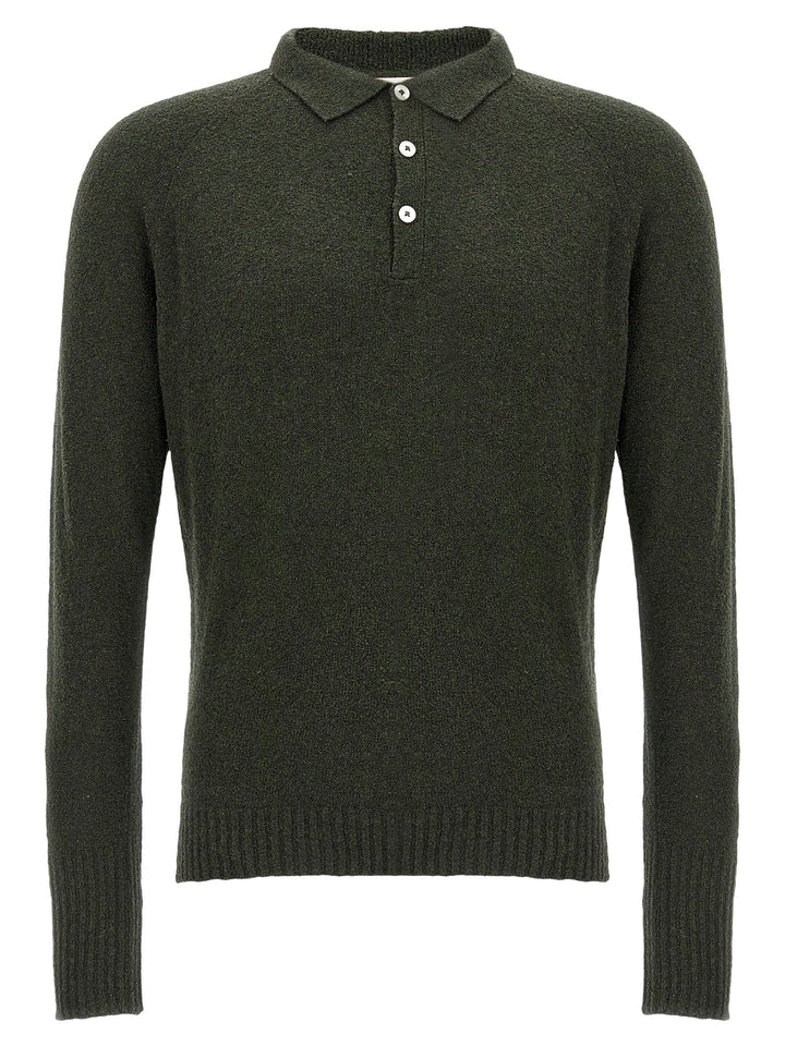 Bouclé Cotton Shirt Polo Green
