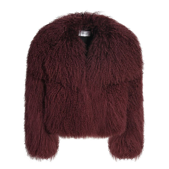 Loyenne Wine Red Coat in Lambskin