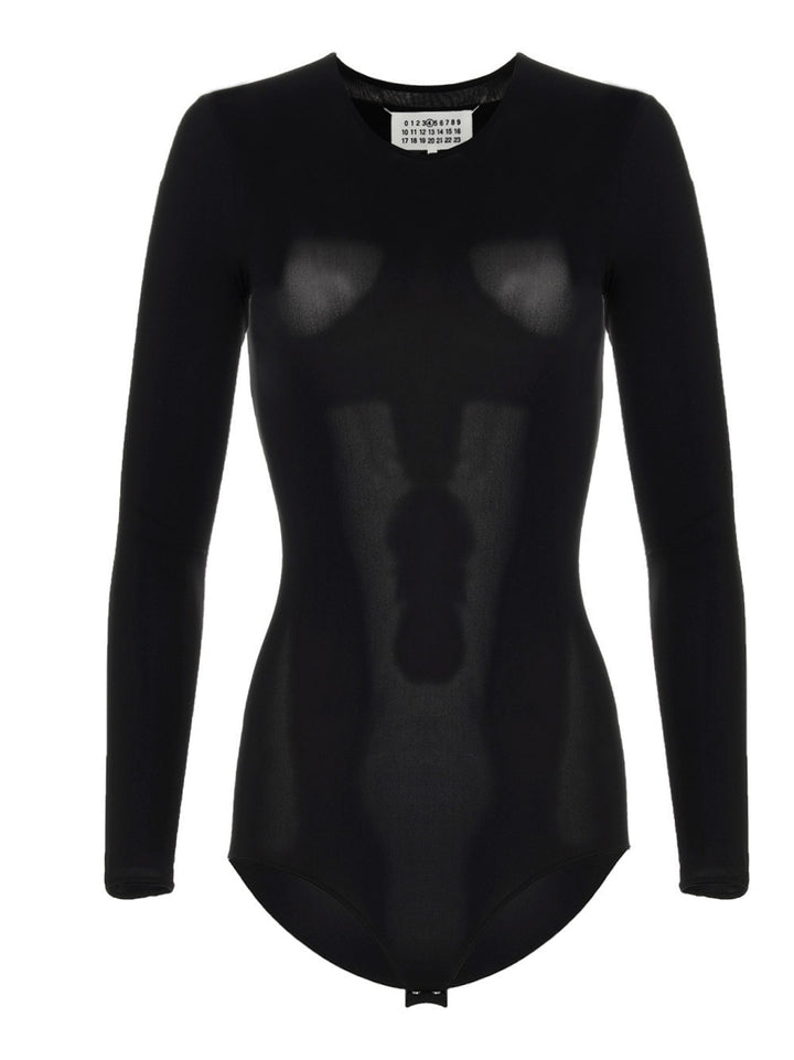 Maison Margiela Long Sleeves Crew Neck Bodysuit Tops - Black | cf2a53cfebc45ffff93f3c3cfe59863d7a53d664
