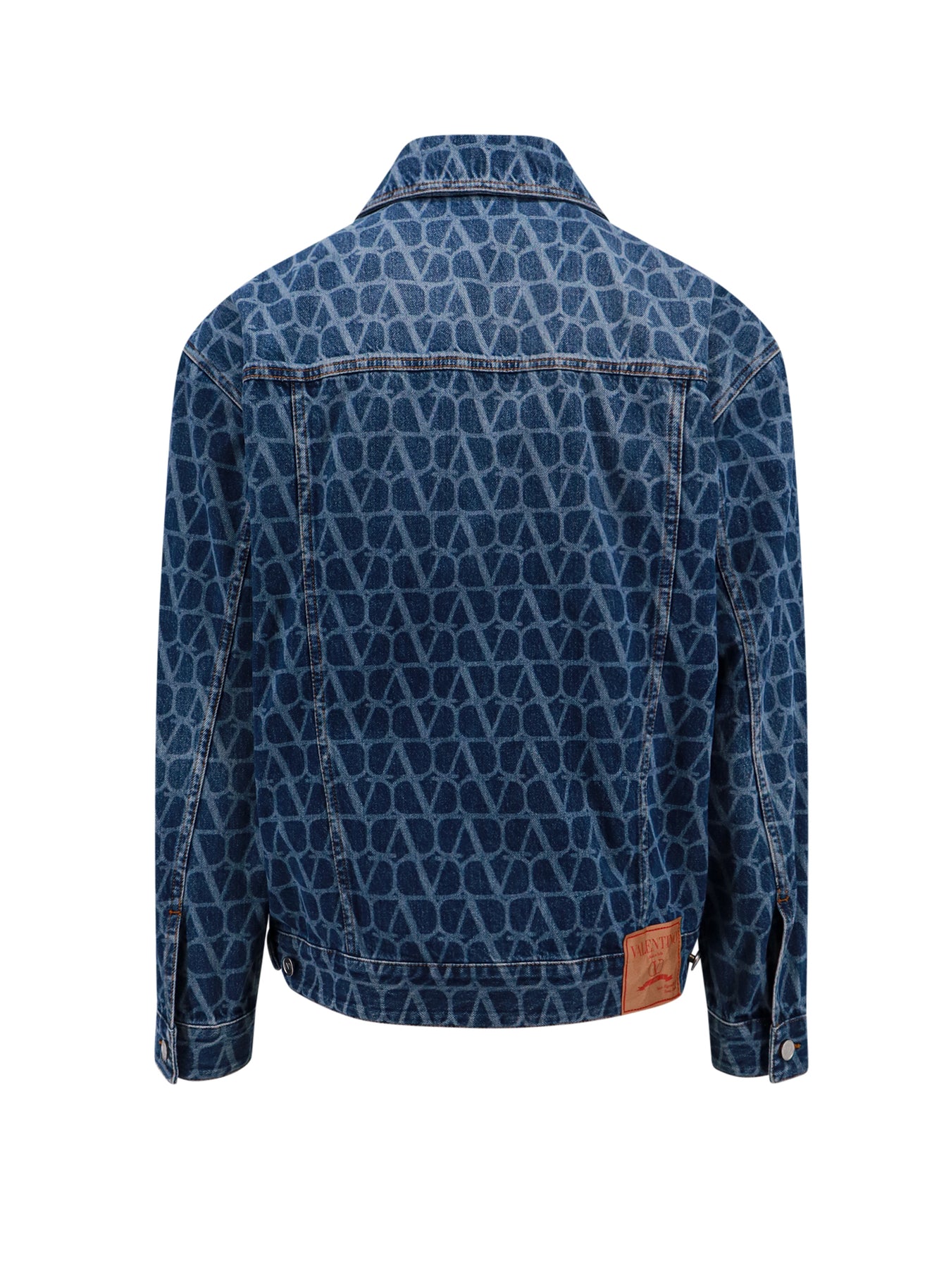 Shop Valentino Denim Jacket With Toile Iconographe Motif