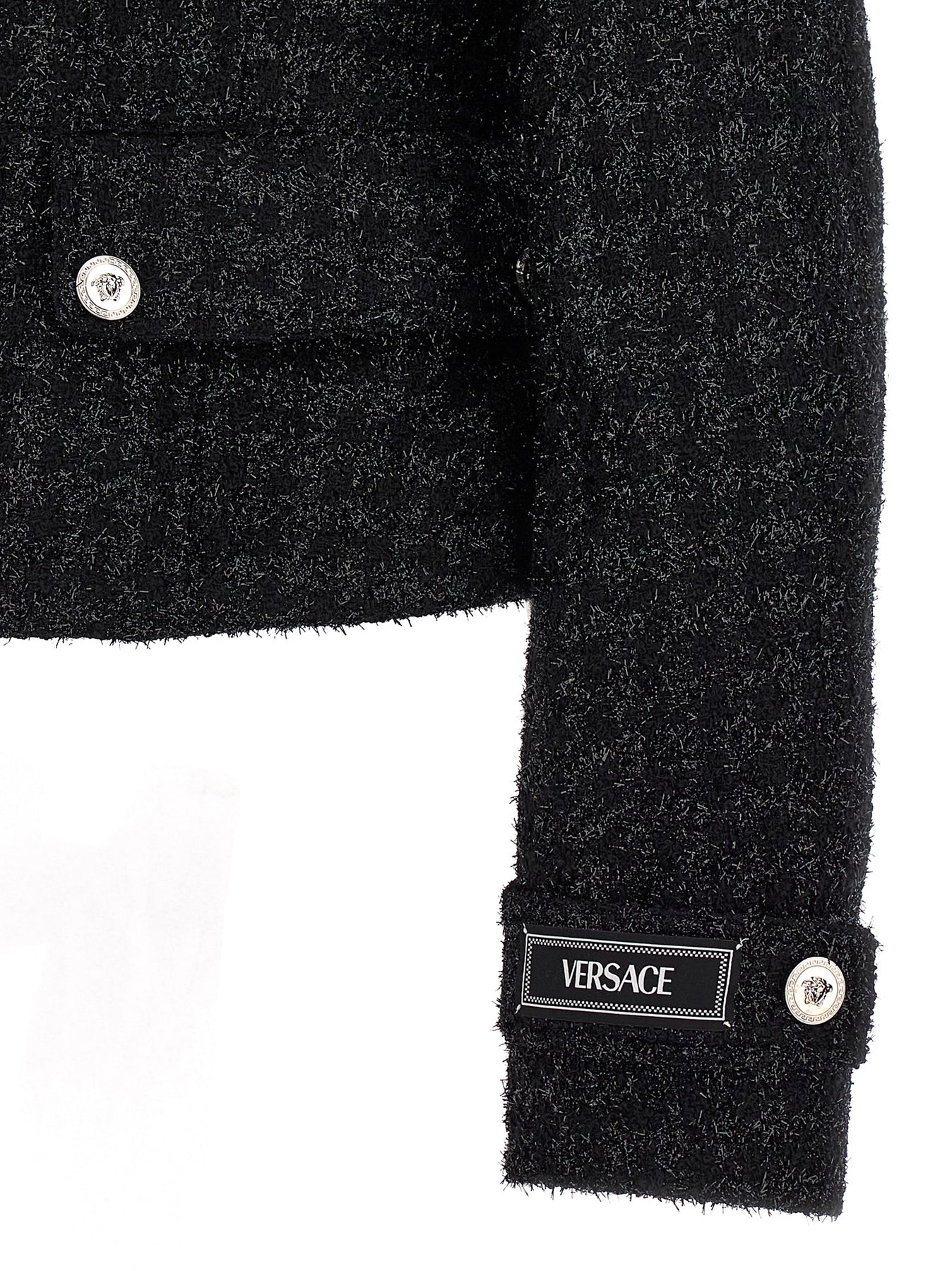 Shop Versace Short Lurex Jacket Jackets Black