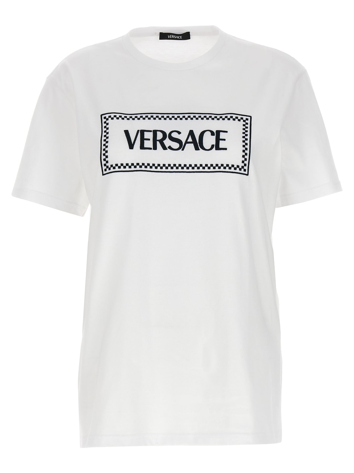 Shop Versace Logo Embroidery T-shirt