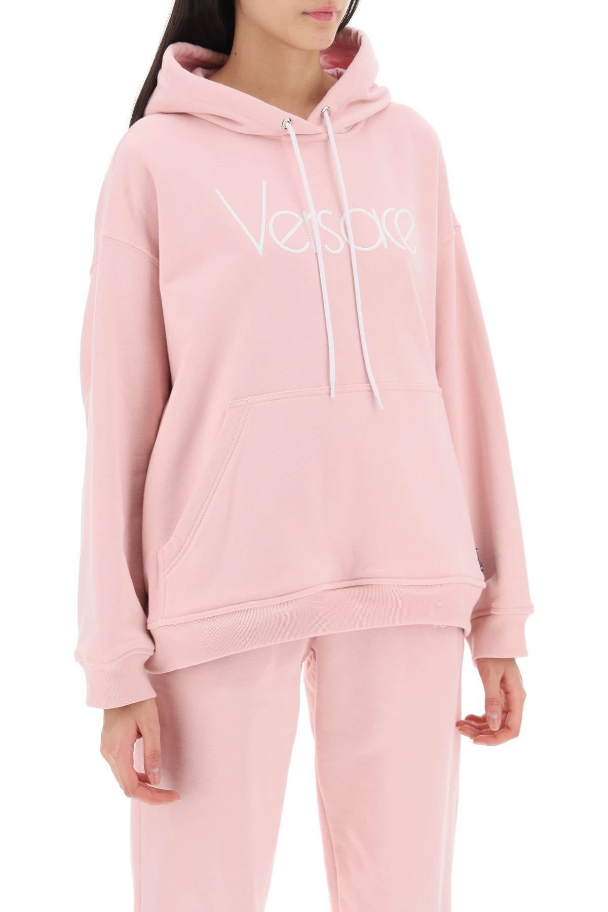 Shop Versace Hoodie With 1978 Re Edition Logo In Pink