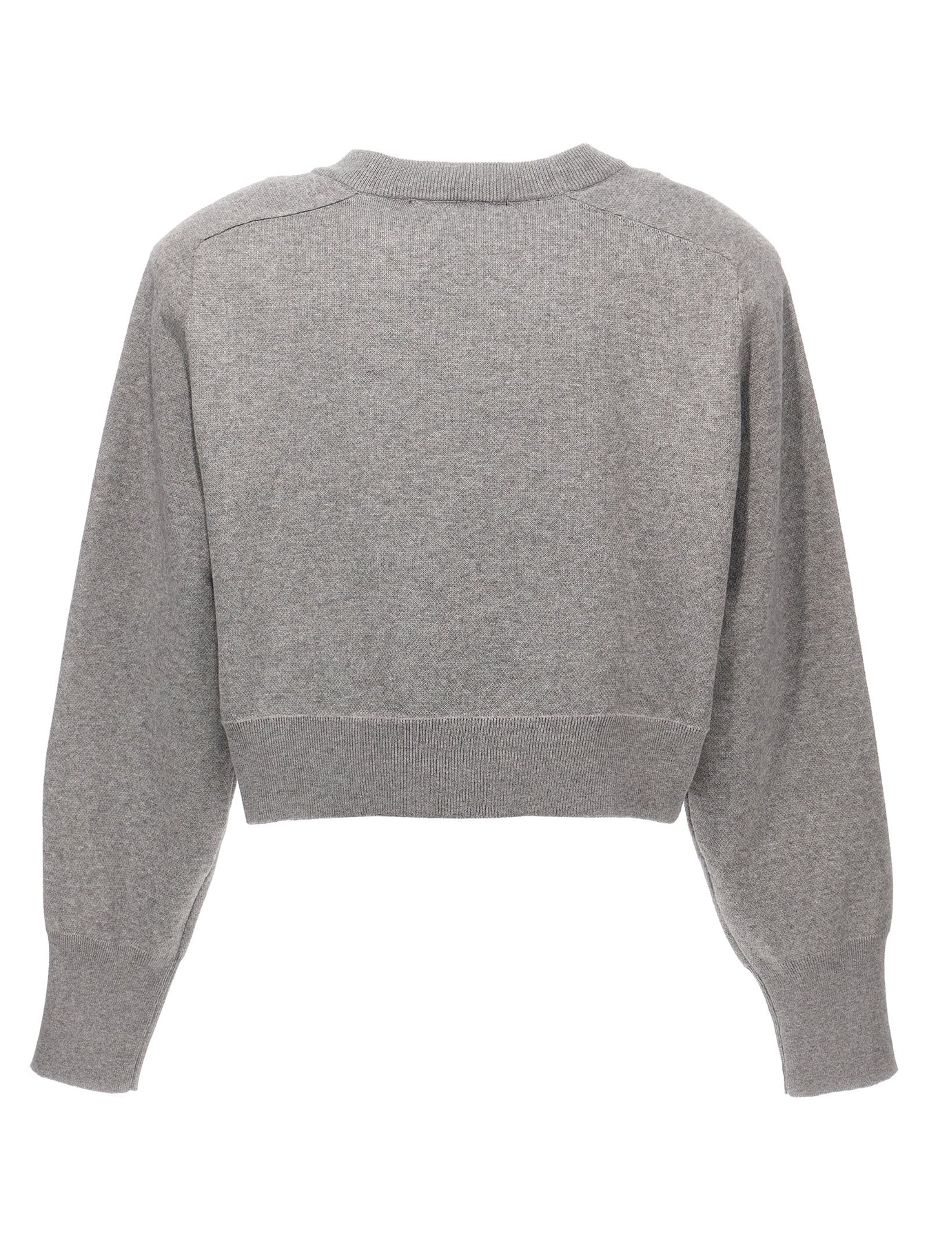 Shop Rotate Birger Christensen Firm Knit Cropped Sweater, Cardigans In Gray