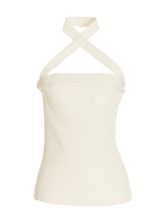 Asymmetrical shoulder strap sweater top